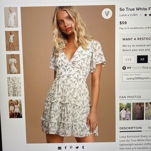 Lulu’s white floral tiered short sleeve mini dress
